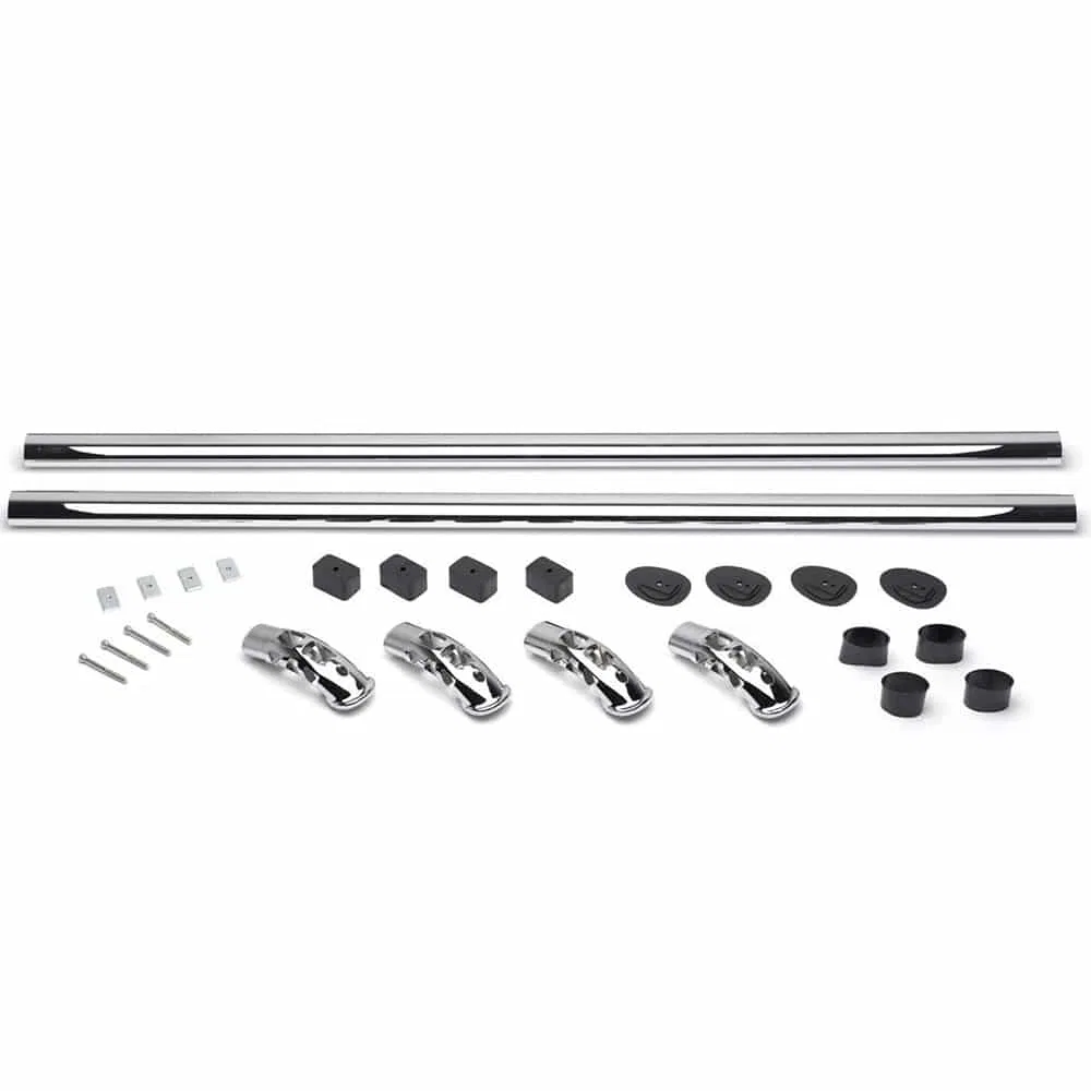 69857 – PUTCO Bed Side Rail, Direct-Fit Stake Pocket Mount Polished Stainless Steel With Built In Tie Down Not Compat...